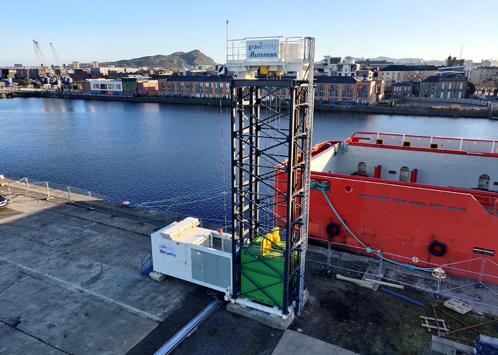 A gravity energy storage prototype created in Edinburgh, Scotland.