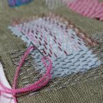 Sashiko stitch, a Japanese form of embroidery.