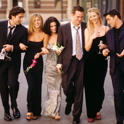 The cast of 'Friends' in a promotional photograph.